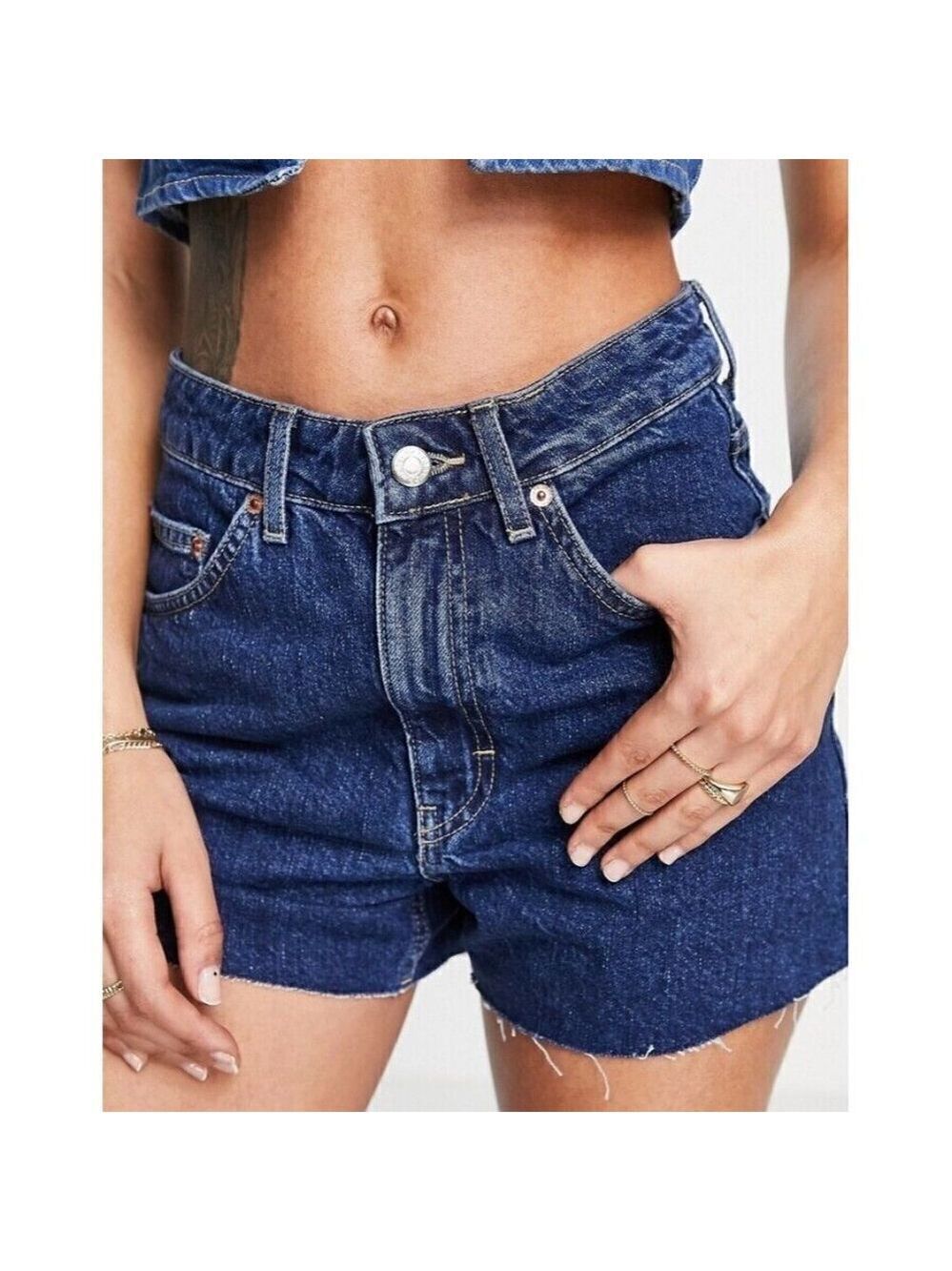 TOPSHOP BNWT Womens Jean Shorts "A-Line" Mom Shorts